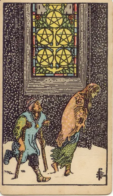 Lá Five of Pentacles (Năm Xu)