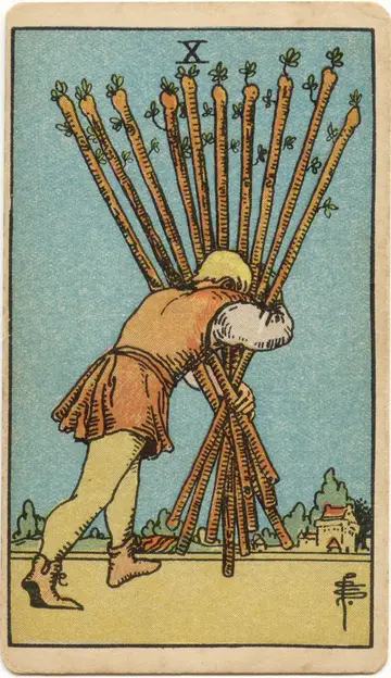 Lá Ten of Wands (Mười Gậy)